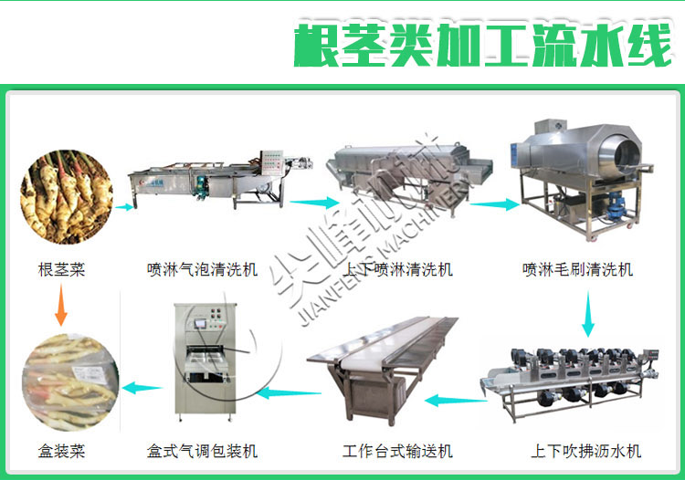 根茎类清洗挑选流水线